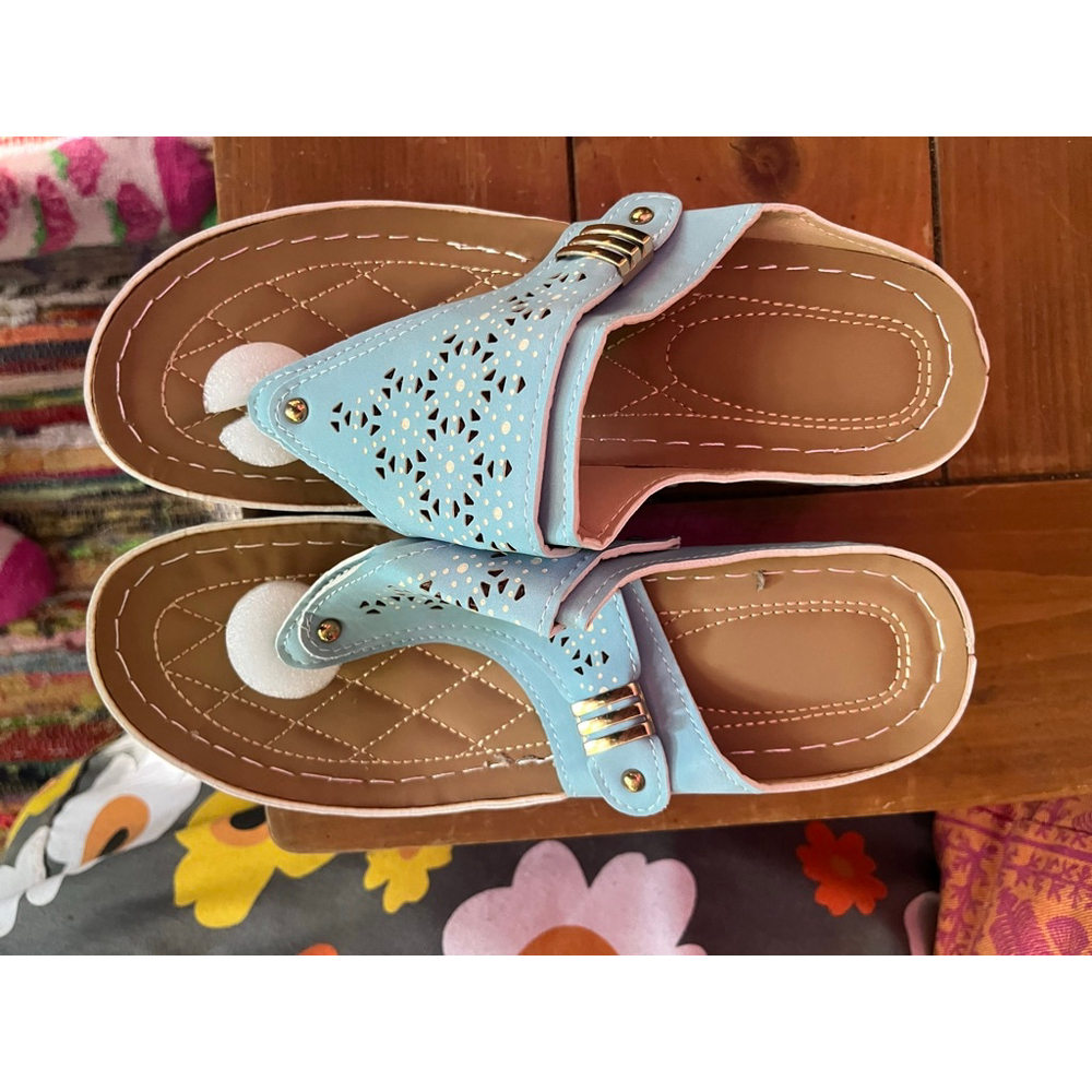 Women's Unbranded Light Blue & Brown Sandals Size 41